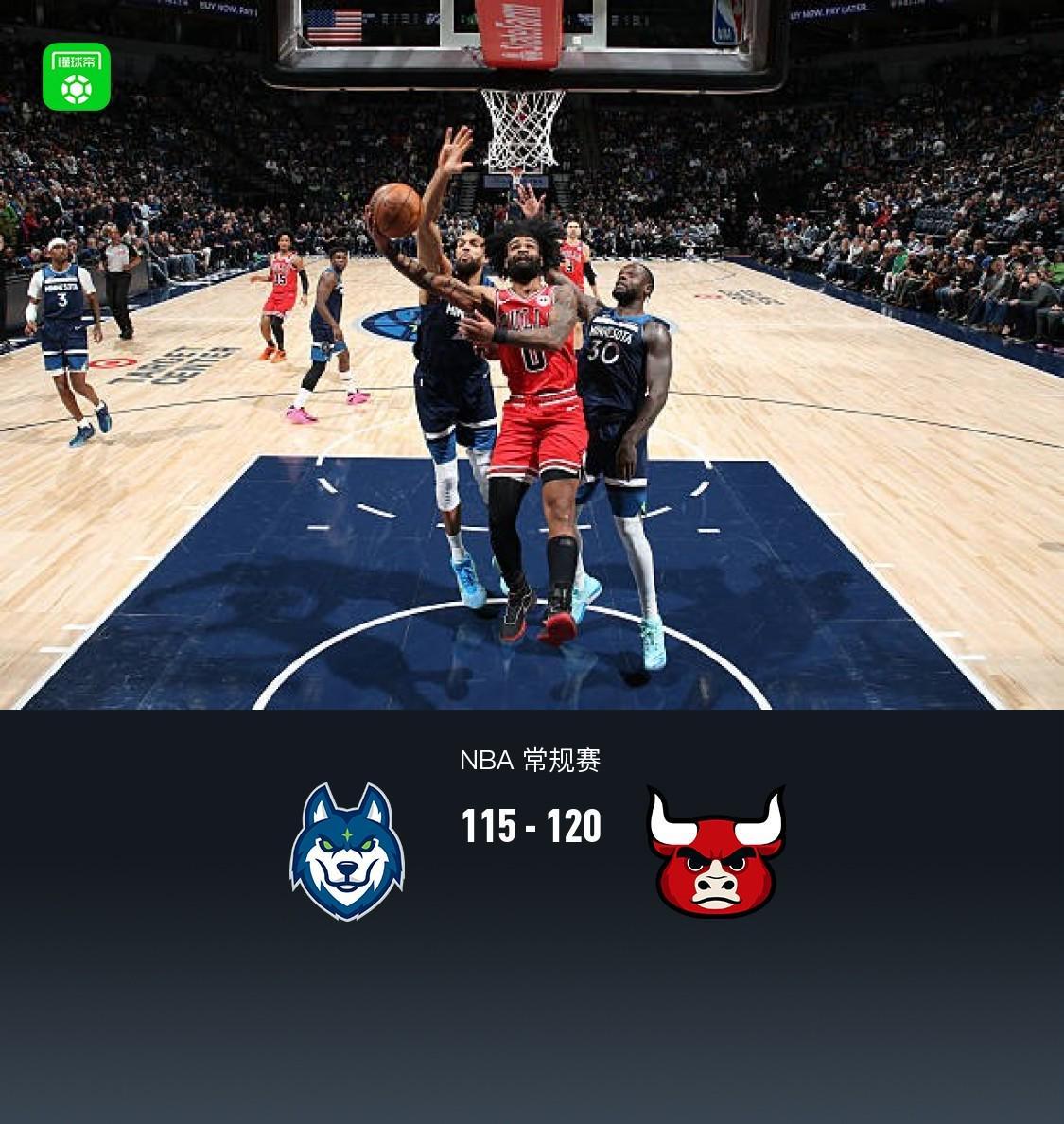 官方网站-公牛120-115险胜森林狼，科比-怀特22分，爱德华兹25中9得20分